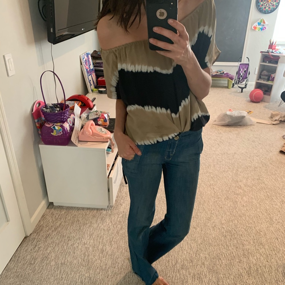 Joie silk off the shoulder top tie dye